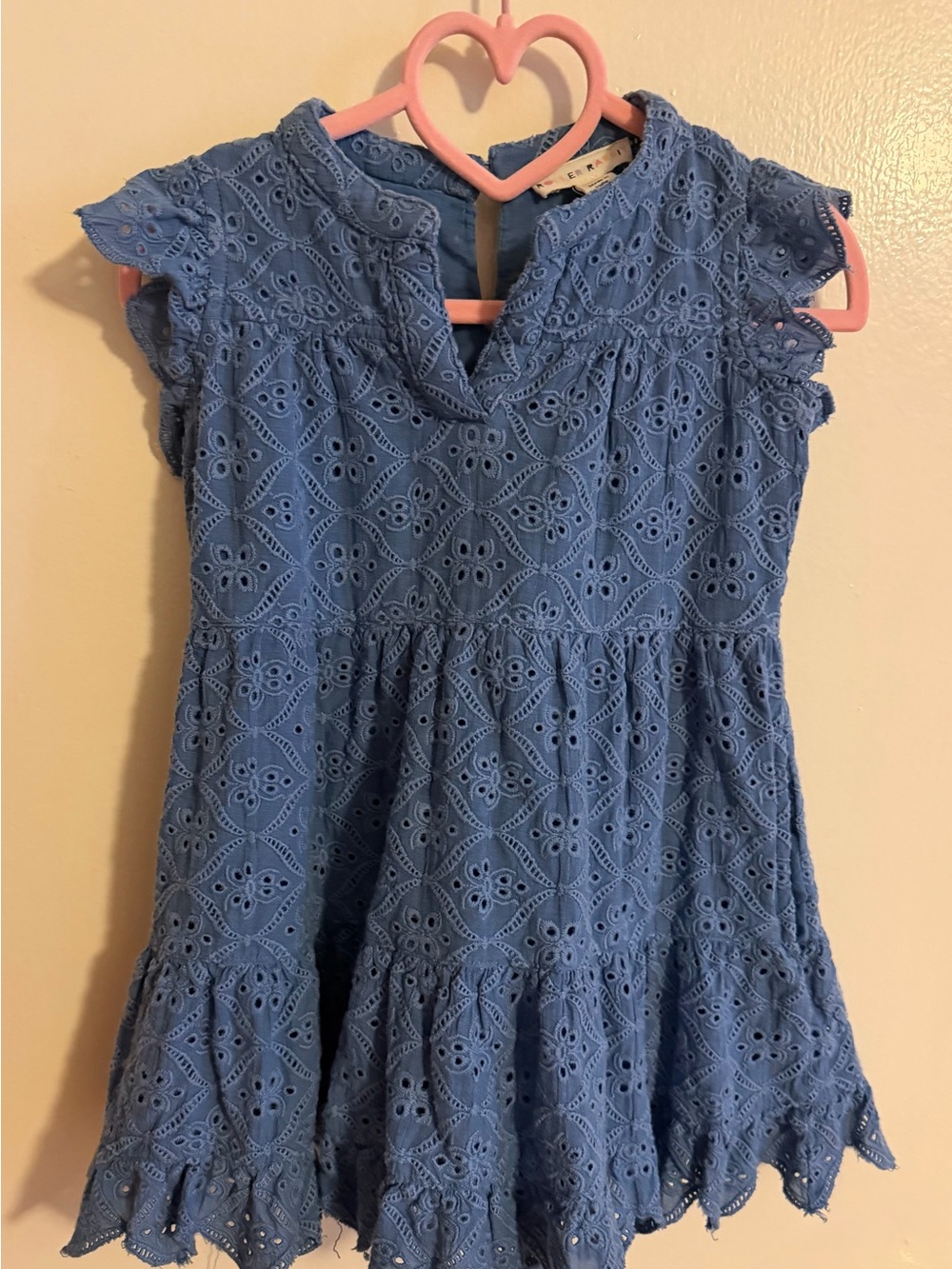 Roller Rabbit Girls Eyelet Lace Dress - Blue size 2 like new worn one.